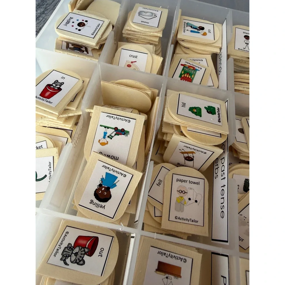 Speech Therapy PECS Tiles Wooden‎ Educational Set ActivityTailor Communication